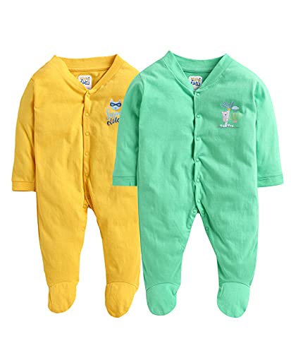 [Apply Coupon] - [Size: 3 Months-6 Months] - MINITATU Boy's Cotton Full Sleeve Sleepsuit
