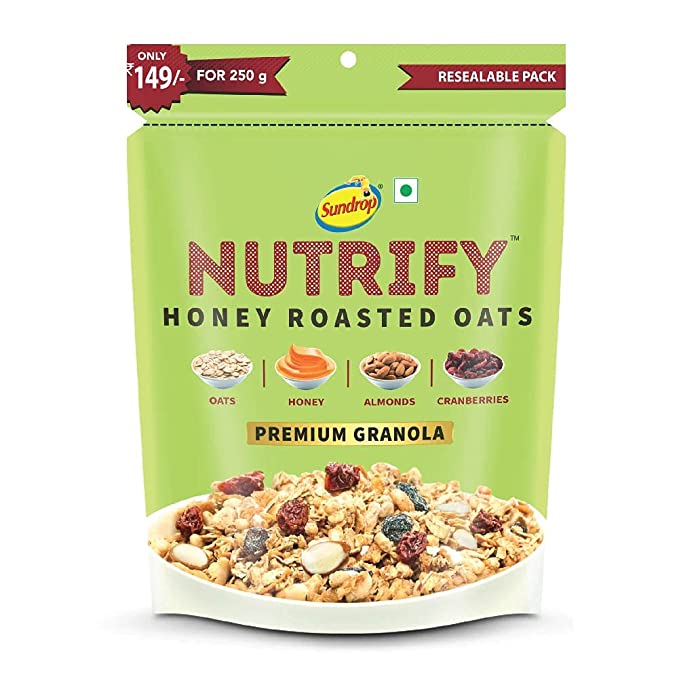 Sundrop Nutrify Honey Roasted Oats, 250 g