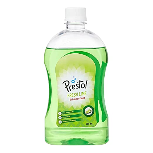 Amazon Brand - Presto! Disinfectant Liquid, 500 ml - Fresh Lime