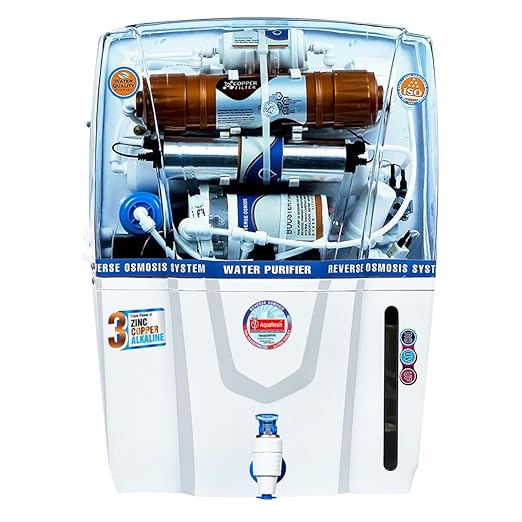ROYAL AQUAFRESH Copper Audy Sedimentation 12 Ltr RO+UV+UF+TDS 14 Layer Water Purification Advance Technology Electric Water Purifier (1 Year Warranty On Pump & SMPS)