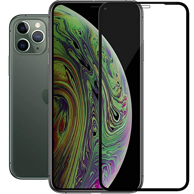 WOZTI Tempered Glass for Apple iPhone 11 Pro Max/Xs Max (Black) Full Screen Coverage Edge to Edge