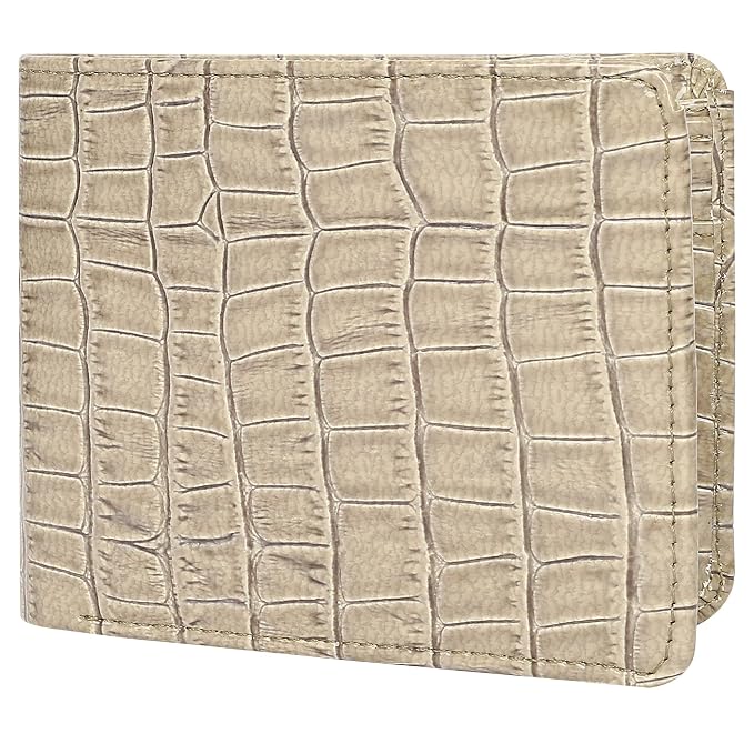 CREATURE Bi-Fold Blue Pu-Leather Wallet for Men/Boys with Multiple Card Slots(WL-062) (Off-Beige)