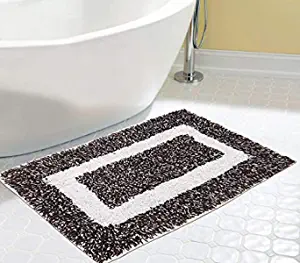 Status Contract Microfiber Soft and Super Absorbent Door Mat/Bath Mat (15" x 23" Inch) (1, Brown)