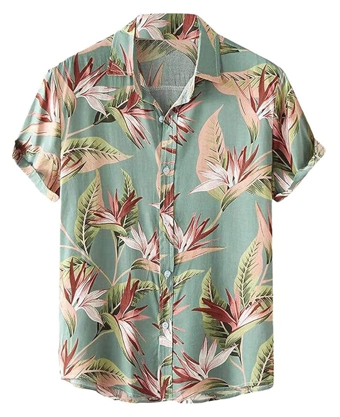 [Size: M] - LookMark Men's Printed Regular Fit Shirt