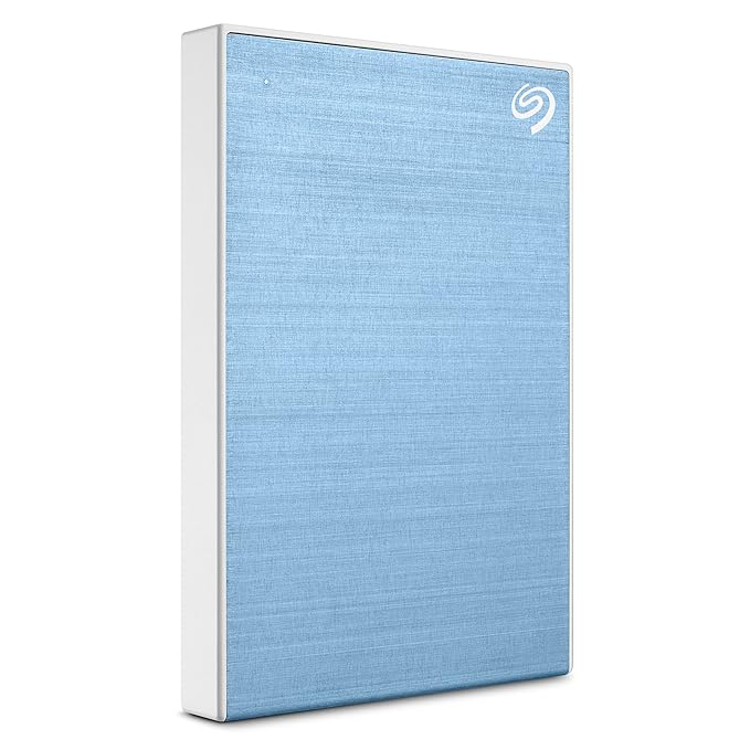 Seagate One Touch 1TB External HDD with Password Protection  -  Light Blue, for Windows and Mac, with 3 yr Data Recovery Services, and 6 Months Mylio Create Plan and Dropbox Backup Plan (STKY1000402)