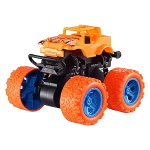 VGRASSP Mini Monster Trucks Friction Powered 360 Degree Stunt Cars for Kids - Push and Go Toddler Toys Inertia Car Toys (Stunt Car Pack of 1)
