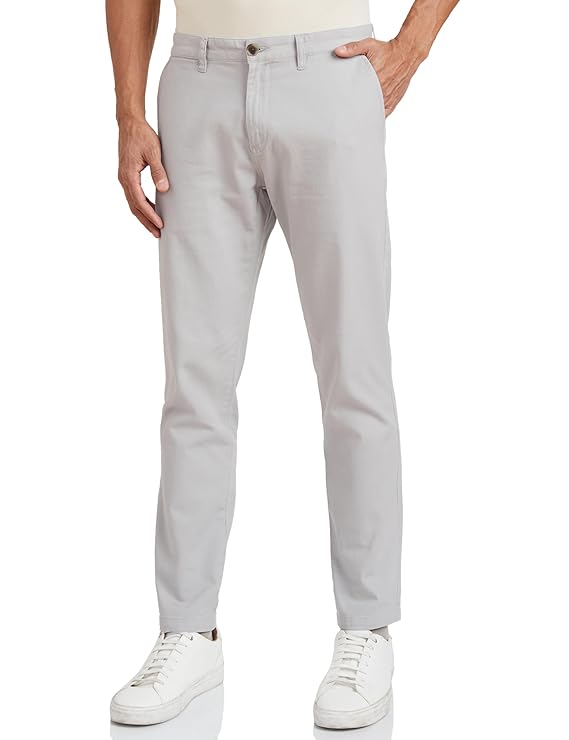 Amazon Brand - Symbol Men's Slim Fit Cotton Stretch Mid Rise Casual Pants | Trouser | Chinos