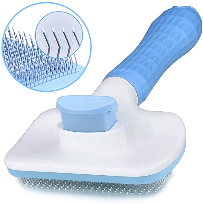 Self Cleaning Slicker Brush for Dogs and Cats,Pet Grooming Tool,Removes Undercoat,Shedding Mats and Tangled Hair ,Dander,Dirt, Massages particle,Improves Circulation