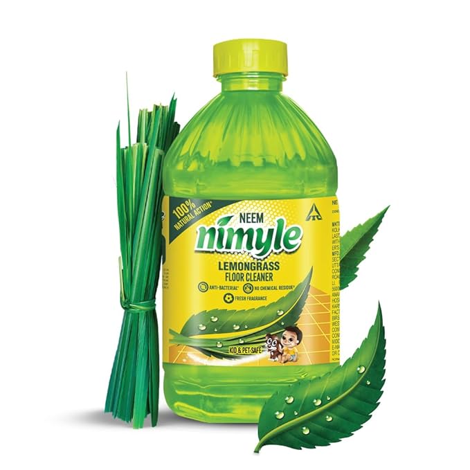 Nimyle Eco Friendly Floor Cleaner, Lemongrass 2L, with Power of Neem for 99.9% Anti Bacterial Protection & Freshness of Lemongrass, Surface Cleaner