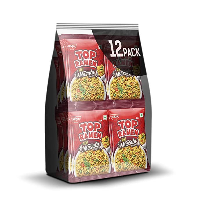 Top Ramen Masala Noodles Pouch, 840 g (Pack of 12)