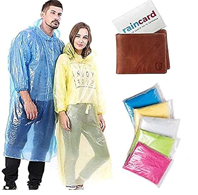 Azotiquee Unisex Disposable Pocket Size Easy To Carry Digi Raincoat (Pack of 2)