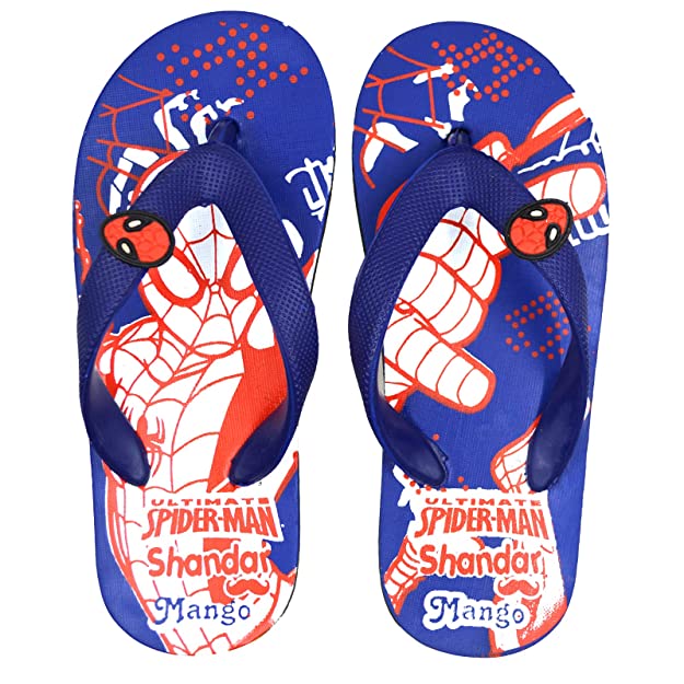 [Size: 3 UK] - Kid Spiderman Red Flip Flop & Slipper
