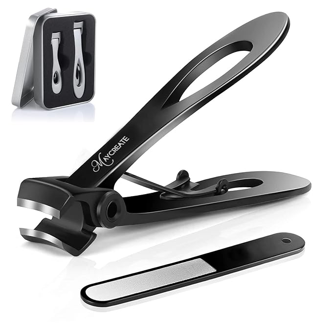 [Apply Coupon] - MAYCREATE® Nail Cutter for Men Toe Nail Cutter for Thick Nails Cutting Clipper Trimmer Women Wide-Opening Sharp Jaws Stainless Steel Large Clippers Set with File