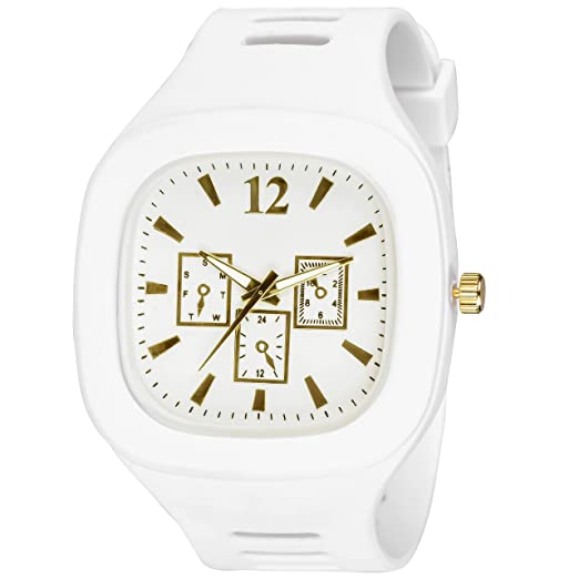 SWADESI STUFF Square Multi DIAL Analog Silicon Strap ADDI Stylish Designer Analog Watch - for Boys