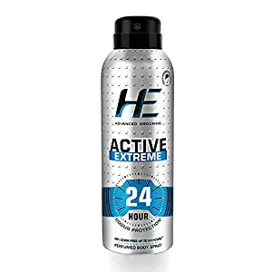 HE Active Extreme Perfumed Body Spray 150ml for Today's Active Men, 24 Hour Odor Protection* 99% Germ Free up to 24 hours