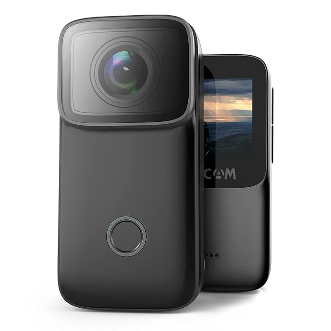 SJCAM C200 Action Camera 4K 24FPS Optical 16MP | Magnetic Body & Hands Free | 6-Axis Gyro Stabilizer | WiFi 2.4 GHZ | Insta Go | Webcam | Video Recording | Mini Vlogging Cam (Black)