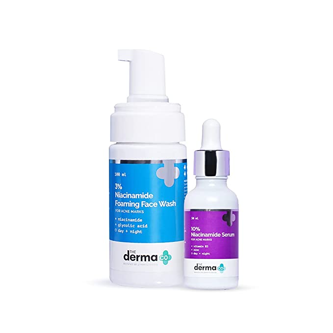The Derma Co Anti Acne Marks Combo - 3% Niacinamide Face Wash + 10% Niacinamide Face Serum(dermaco)