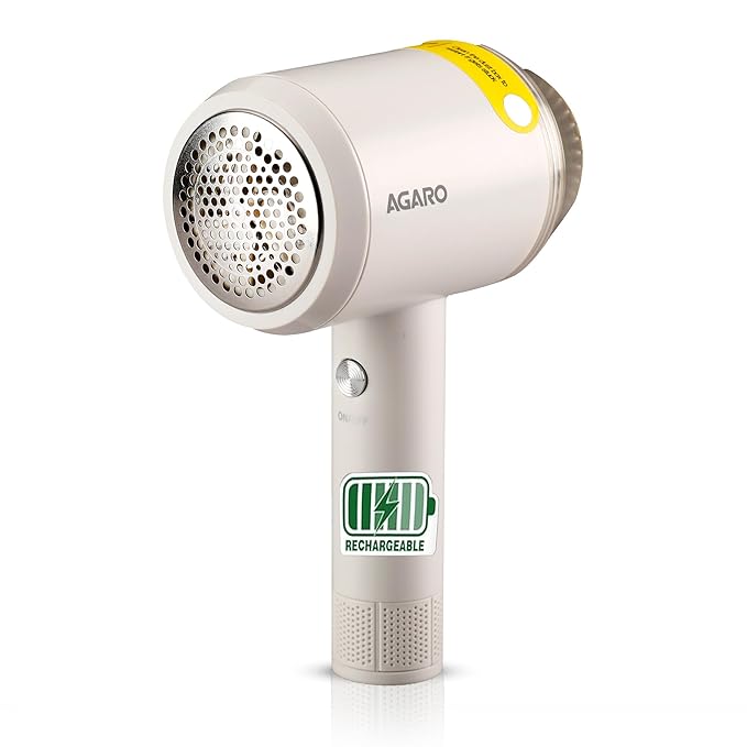 AGARO LR2001 Lint Remover, Electric Fabric Shaver, Rechargeable, Portable, Multi-Functional Fuzz Remover from Woollen Sweaters, Coat, Blankets, Jackets/Burr Remover, Pill Remover from Carpets, Curtain