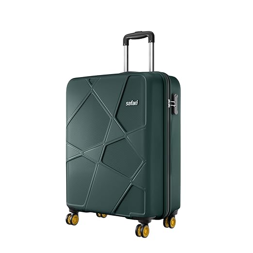 Safari Polypropylene Spinner Pentagon Pro 8 Wheels 55Cm Cabin Trolley Bag Hard Case, 360º Wheeling Carry-On Luggage for Men & Women, Travel Bag, Suitcase for Travel, Dusk Green
