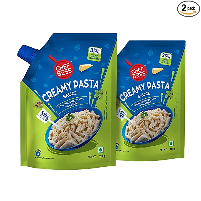 ChefBoss Creamy Pasta Sauce, 400g (Pack of 2) | White Sauce for Pasta, Salads, Sandwich Spread