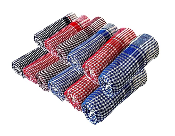 QUALCOSA KITCHEN Kitchen Cleaning Cotton Cloth Wipe (Multicolor) - Pack of 6 Pcs