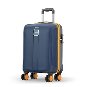 Safari Thorium Neo 8 Wheels 55 Cm Small Cabin Trolley Bag Hard Case Polycarbonate 360 Degree Wheeling System Luggage, Trolley Bags for Travel, Speed_Wheel Suitcase for Travel, Graphite Blue