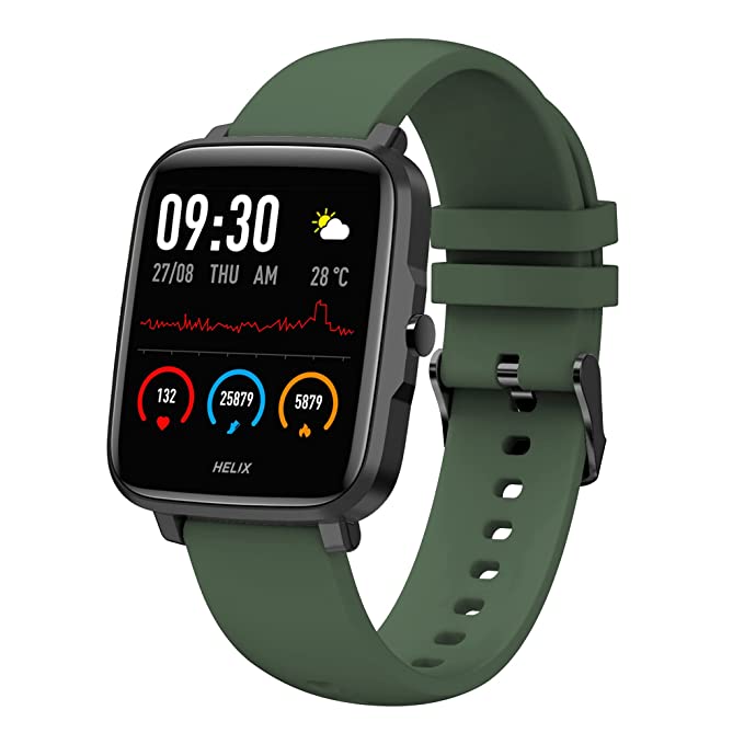 Helix by TIMEX SMART 2.0 Large 1.55" display Full Touch Smart Watch with continuous Body Temperature Monitor, IP68(Dustproof and 3m Water resistant), HRM, Sleep and Activity Tracking, 10 Sports Modes and Up to 15 Days of Battery Life