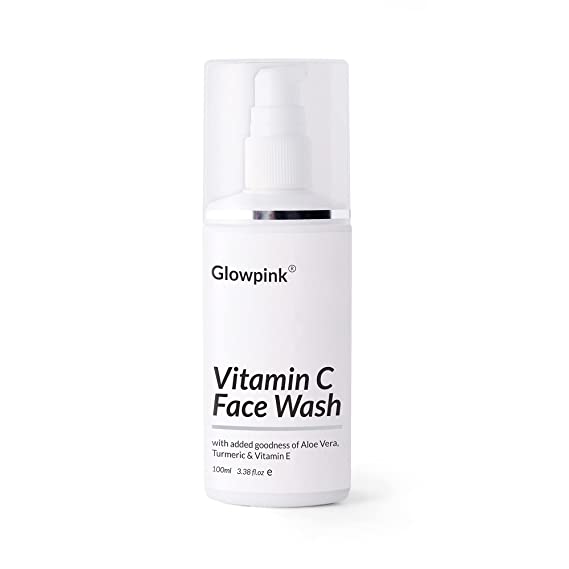 Glowpink Vitamin C Face Wash With Aloe Vera, Turmeric & Vitamin E For Skin Brightening, No Sulphate, No Parabens, 100ml