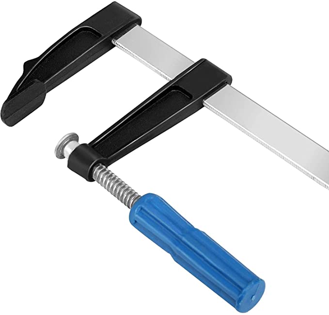 KRAVETTO 50x300 mm Heavy Duty Wood Working F Clamp | Non-Slip Plastic Handle | Double-Sided Card Teeth | Bold Screw | Strong Clamping, MULTICOLOR, Pack of 1