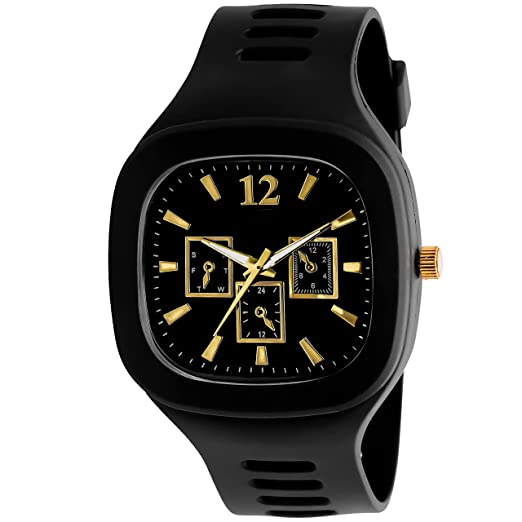 SWADESI STUFF Square Multi DIAL Analog Silicon Strap ADDI Stylish Designer Analog Watch - for Boys