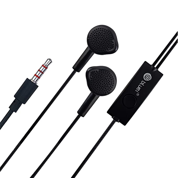 Bluei Boss 3.5mm Jack in-Ear Wired Earphones Powerful Bass, HD Sound Wired Headset with Mic and Volume Control Button for All Smartphones (BIIEA007, Black)