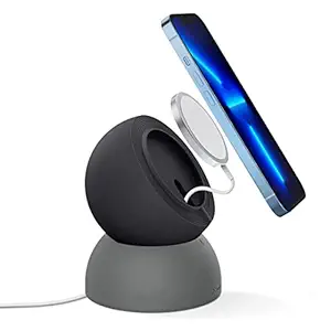 CASEOLOGY by Spigen Wireless Charger Desktop Stand Holder Dock Compatible with MagSafe Charger for iPhone 16/15/14/13/12 Series (Not Included Mag-Safe, Not for new Mag-Safe 2024) - Black Sesame