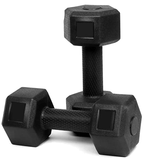 FitBox Sports 2kg Exlusive Octa PVC Fixed Dumbbells (1kg x 2) Black