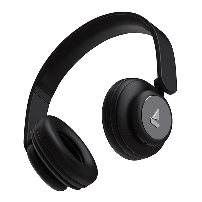 boAt Rockerz 450R On-Ear Headphones with 15 Hours Battery, 40mm Drivers, Padded Ear Cushions, Easy Access Controls and Voice Assistant(Luscious Black)