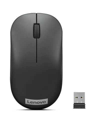 Lenovo 130 Wireless Compact Mouse, 1K DPI Optical sensor, 2.4GHz Wireless NanoUSB, 10m range, 3button(left,right,scroll) upto 3M left/right clicks, 10 month battery, Ambidextrous, Ergonomic GY51C12380