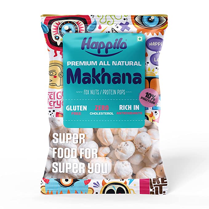 Happilo Premium All Natural Fox Nuts (Phool Makhana) 100g, Healthy Snack Low Calorie Gluten Free and Vegan