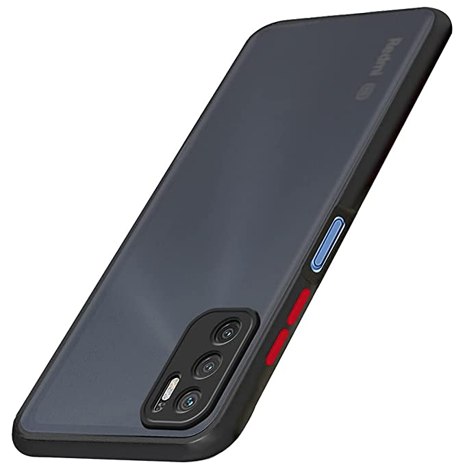 WOW IMAGINE Translucent Hybrid Back Case Cover for Xiaomi Redmi Note 10T 5G | Poco M3 Pro 5G | Smoked Matte Back | 360 Degree Protection | Protective Hard Case (Black Bumper)