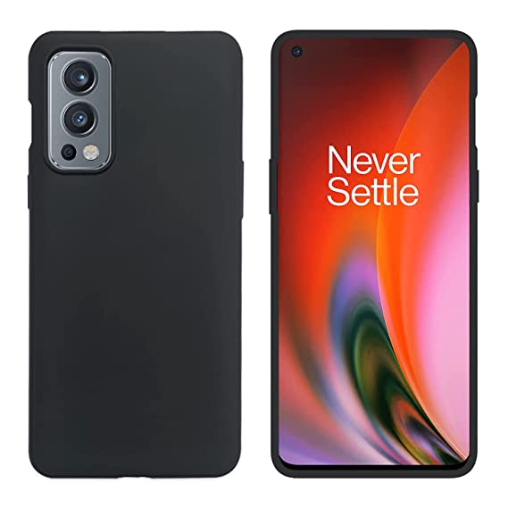 POPIO Back Cover Case for OnePlus Nord 2 (Black), Corner Protection, Plain Matte/Velvet Textured Finish Black