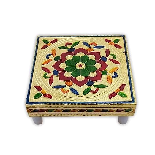 Sulfar Multipurpose Traditional Decorative Design Wooden Chowki/Bajot