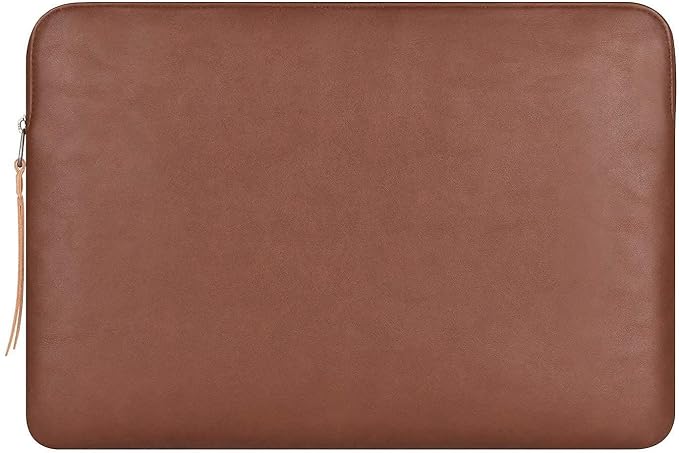 CONTACTS Slim Protective Laptop Sleeve 13-13.3 Inch Compatible with 13 Inch MacBook Pro & MacBook Air, Faux Leather Bag Water-Resistant Cover Notebook Computer Case for Mac - Tan-New&