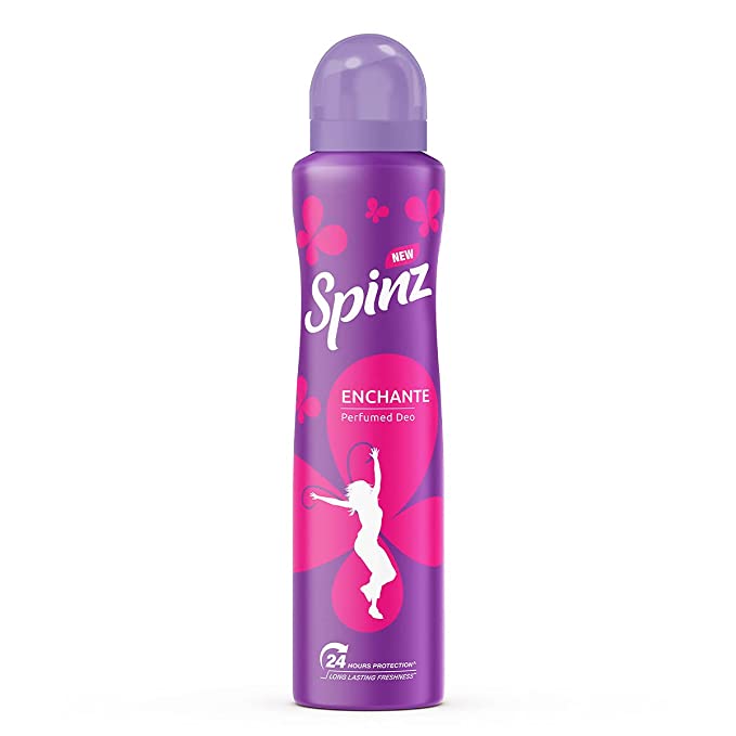 Spinz Enchante Perfumed Deo for Women, with International Fragrances for Long Lasting Freshness and 24 Hours Protection, 200ml