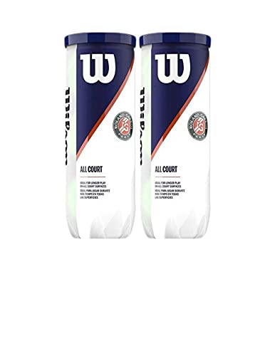 WILSON WRT126400 Roland Garros All 2 Can Tennis Ball (Pack of 6)