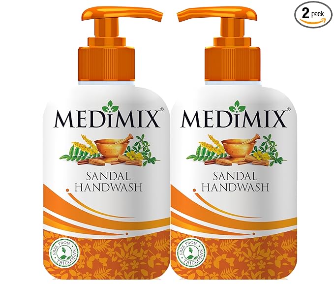 Medimix Sandal Liquid Handwash 500g Bottle (1 + 1 Combo Pack) | Ideal for Germ Protection, Soft & Moisturized Hands | Harsh Chemical-Free | Enriched with 18 Exotic Herbs