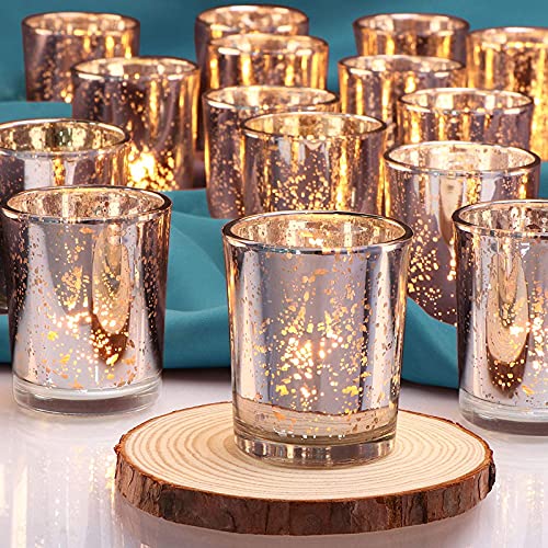 The Purple Tree Silver Mercury Votive Tealight Candle Holders For Diwali Christmas (Pack Of 6) Diwali Tealights, Corporate Gifts, Home Decor Gift Item, Diwali Decoration, Christmas Tealight, Gold