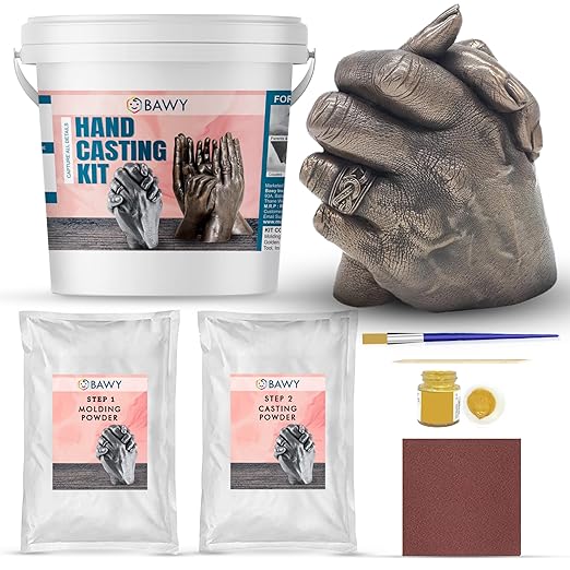 Bawy Couple Casting kit, Hand Casting kit for Couple, Casting kit with molding and Casting Powder. 3D Casting kit is Memorable Gift for Wife, Gift for Husband, Anniversary Gift (Couple Casting)