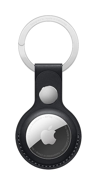 Apple AirTag Leather Key Ring  -  Midnight
