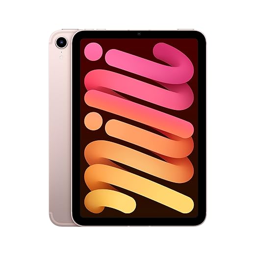 Apple iPad Mini (6th Generation): with A15 Bionic chip, 21.08 cm (8.33) Liquid Retina Display, 64GB, Wi-Fi 6 + 5G Cellular, 12MP front/12MP Back Camera, Touch ID, All-Day Battery Life  -  Pink