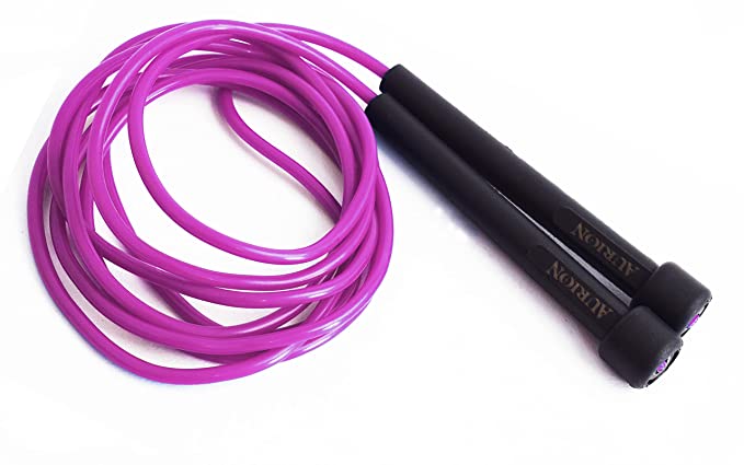 Aurion Skipping Rope for Men and Women Jumping Rope Speed Skipping Rope for Kids, Women, Girls Rassi Jumping Men for Exercise, Gym, Sports Fitness Adjustable Jump Rope (Black Purple)
