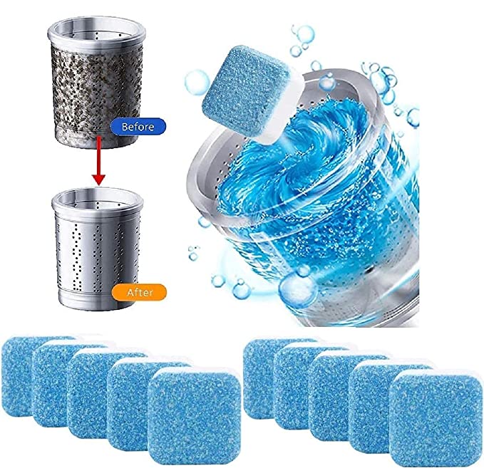 NP1 5 pcs Tablet Descaling Powder for Washing Machine Deep Cleaner Effervescent Tablet for All Company?s Front and Top Load Machine, Tablet for Perfectly Cleaning of Tub & Drum Stain Remove