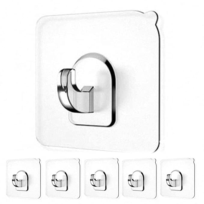 DALUCI Wall Hooks Hanging Strong Adhesive Hook - Pack of 5